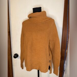 Elegant Cowl Neck Sweater - Mustard